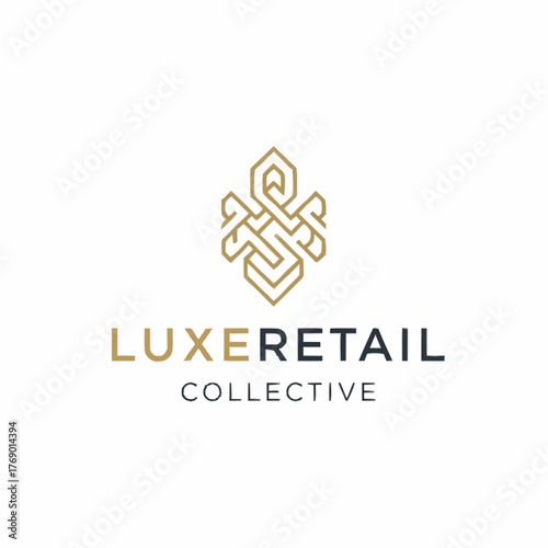 Luxe Retail Collective logo with intricate gold emblem.