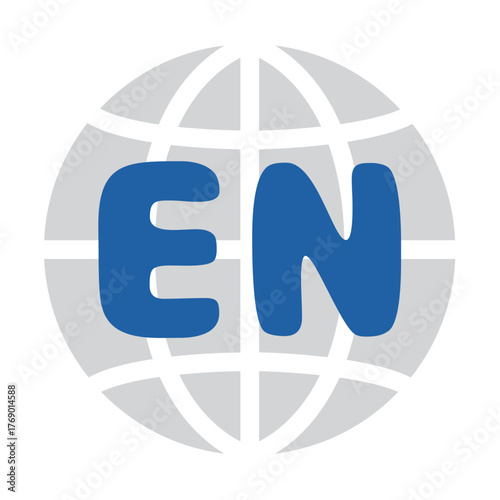 シンプルな地球アイコンとENの文字
