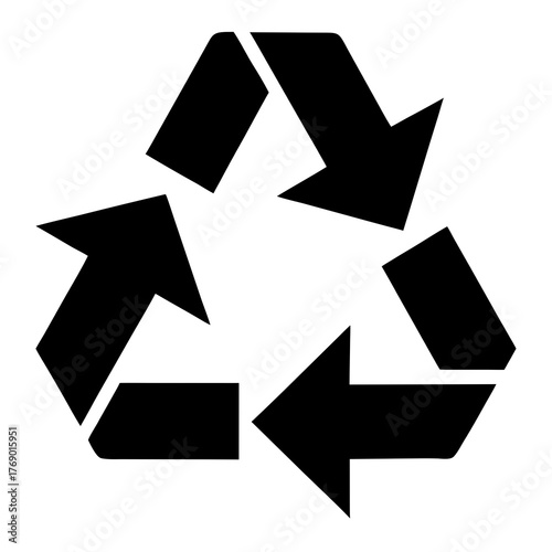 Minimalist Recycle Symbol Icon White Background