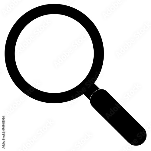 Minimalist Search Magnifier Icon White Background