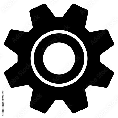 Minimalist Gear Settings Icon White Background
