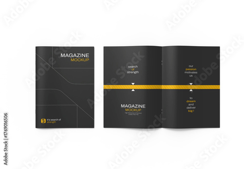 Cover and Spread Magazine Mockup Template