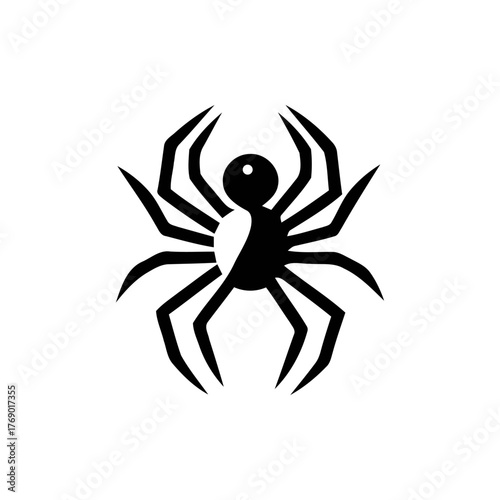 Striking Spider Silhouette Graphic Symbol for Halloween Design