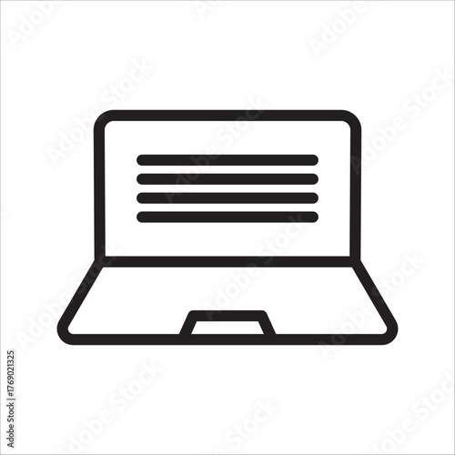Flat vector icon of laptop or notebook computer for apps and websites. Devices icon. Phone, tablet and lap top icon
