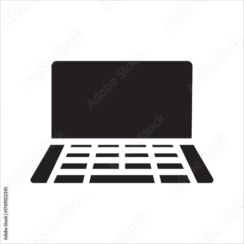 Flat vector icon of laptop or notebook computer for apps and websites. Devices icon. Phone, tablet and lap top icon
