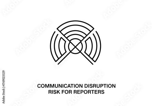 Abstract symbol depicting communication disruption, potentially representing risk.
