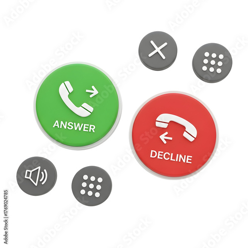 Smartphone Interface with Call Buttons on Black