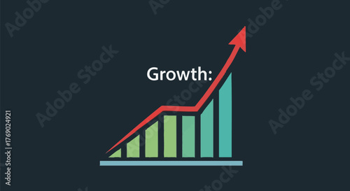 An upward trending graph illustrates business growth and financial success, symbolizing progress, achievement, and positive development within the market.
