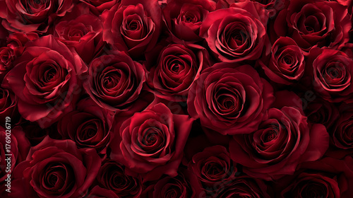 深紅のバラの背景 / Deep Red Rose Background