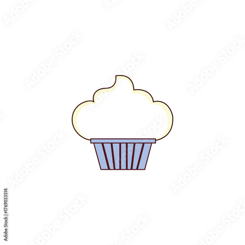 Cute cupcake with icing vector illustration