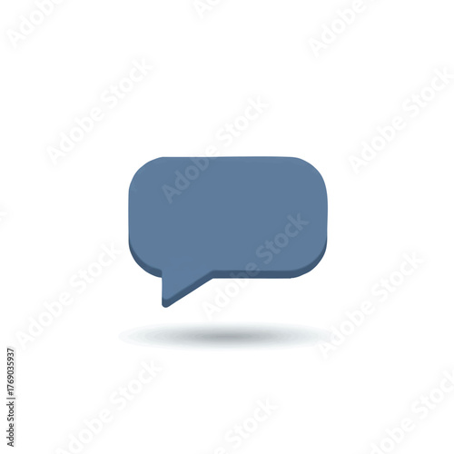 Simple online chat bubble vector icon in a flat 2D minimalistic style, isolated on a pure white background, symbolizing instant messaging and digital communication.