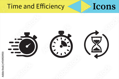 Minimal Time Management Icon Set for Business and Workflow Design