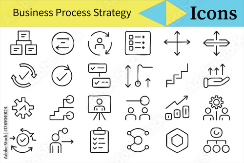 Business Chart and Planning Icons Set for Presentation and Infographic Projects