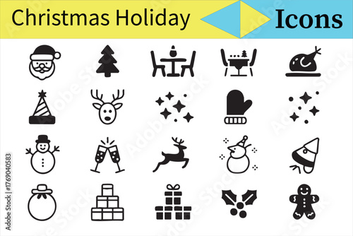 Modern Christmas Vector Set with Festive and Decorative Elements