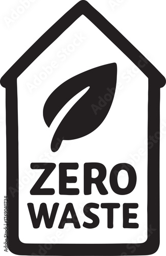 Eco-friendly zero waste lifestyle home icon symbolizing sustainable living and green habits.