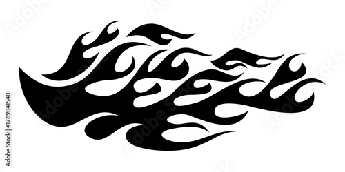 Racing flames emblem, bright burn flame. isolated on white background