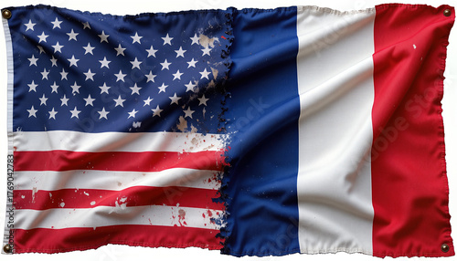 Cultural exchange celebration usa and france flag art display creative environment artistic perspective symbolism of unity