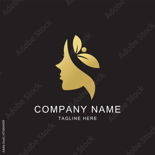 Cosmetic beauty logos for cosmetic products, beauty salons, spas, beauty centers and hair salons