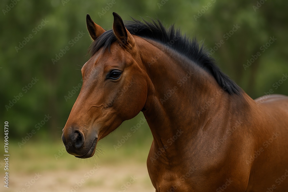 Fototapeta premium portrait of a brown horse