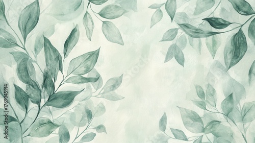 Decorative arrangement of green leaves in indoor studio