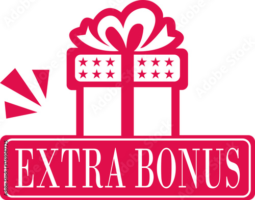 Extra Bonus Banner Icon. Special promotion offer banner for advertising and marketing. Business, marketing and advertising. Announcement of a special offer, discount or sale. Vector illustration.