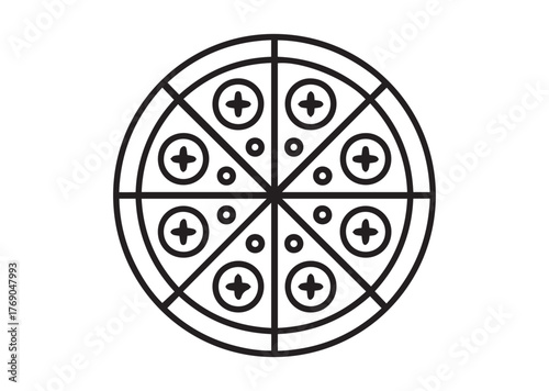 Pizza Line art vector