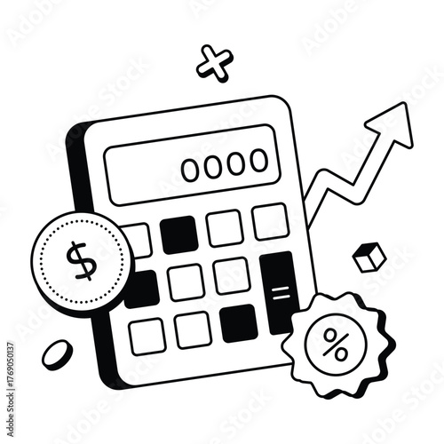 Quadro su tela Showing Accounting Math And Financial Operation Vector Icon
