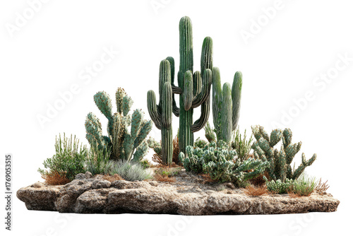 Desert plants on rock