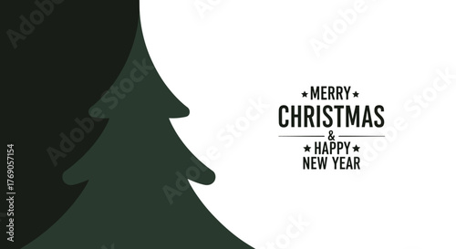 Holiday Greetings Festive Christmas Tree and New Year Wishes on a Stylish Background