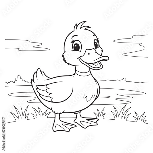 Funny duck cartoon vector