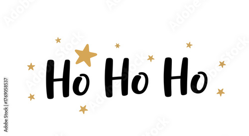 Holiday Cheer Festive 'Ho Ho Ho' with Stars for Christmas Celebrations and Wishes