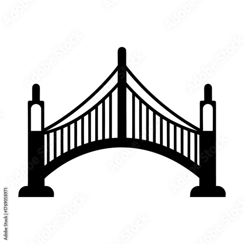 City Skyline Bridge Icon – Minimal Silhouette Art.