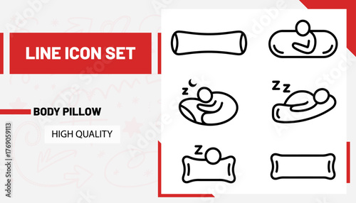 Qulityful Body pillow line icon set