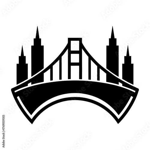 Road Bridge Icon – Urban Transportation Graphic.