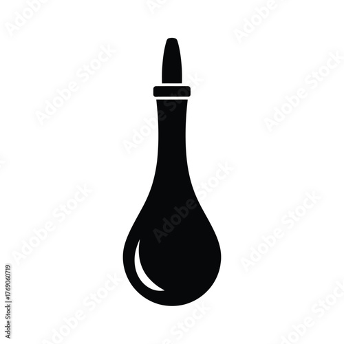 Black enema bulb icon on white background medical hygiene