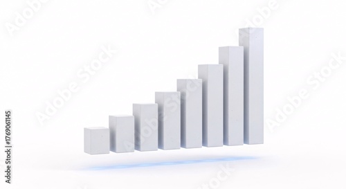 Free Download Minimal 3D Floating Bar Chart for Business Growth Concept - GFXLoad