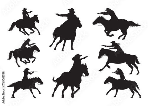 Mounted Shooting. vector, Mounted Shooting. clipart, Mounted Shooting. silhouette