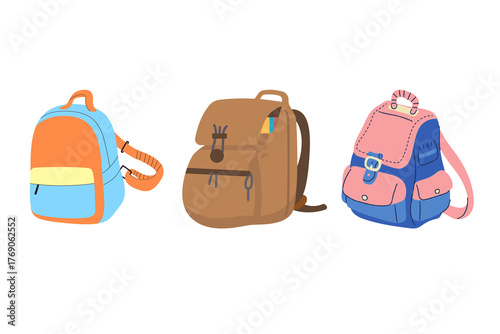 School bags isolated color full