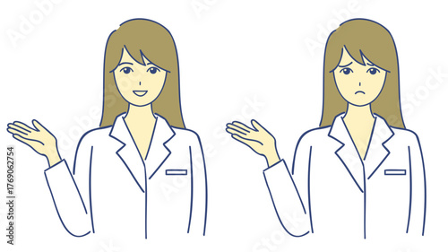 説明する白衣の女性　ai