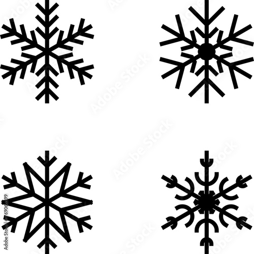 Snowflake snow freeze winter thin line outline icon. Snowflakes thin line icon set. Snowflake Simple Vector illustration .
