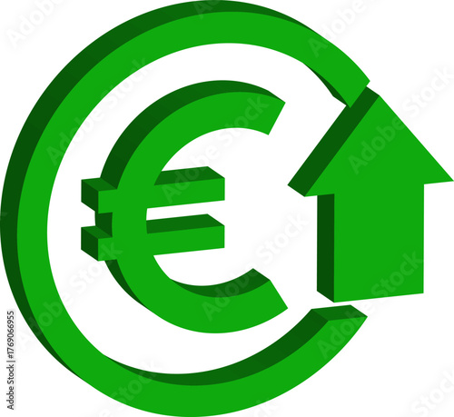 Green up and red down 3d arrow graph showing rising, descending trend, business result, profit or loss symbol symbol. Business arrow, goals concept. 3d world money symbols. Financial growth vector .