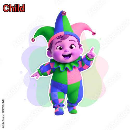 funny clown with a balloon