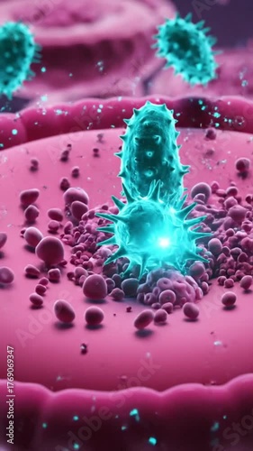  Autoimmune Disease Cell Attack – 3D Immune System Visualization
