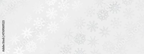 高級感のある雪の結晶模様のバナー　ホワイト