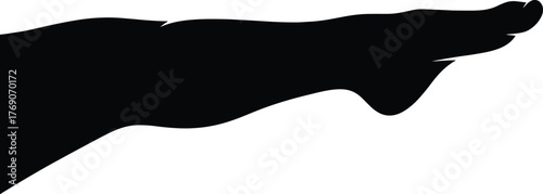 Black silhouette of a hand reaching out with fingers extended white