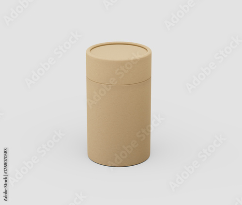 Blank brown paper jar packaging, ideal for sustainable product mockups. , 3d illustration