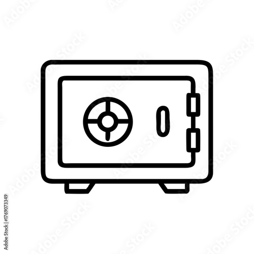 Safe box with lock and dial for secure storage on transparent background  