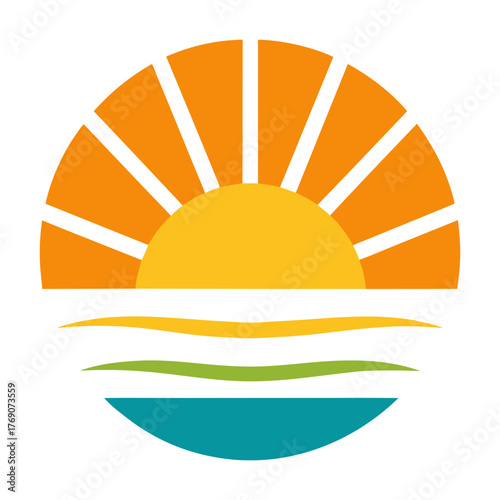 sun rise logo icon 