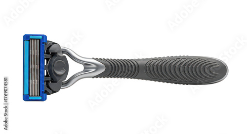 Modern Mens Shaving Razor With Blue Blades On Black Background