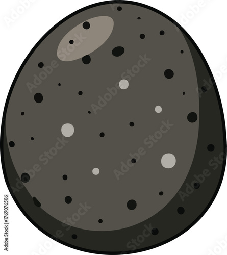 Egg shaped speckled stone in dark tones
